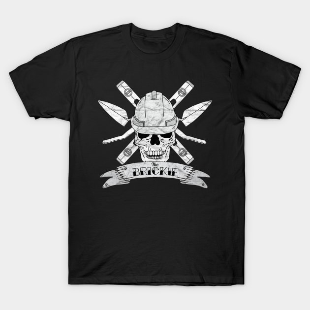 Brickie Bricklayer Construction Worker Skull T-Shirt by HotHibiscus